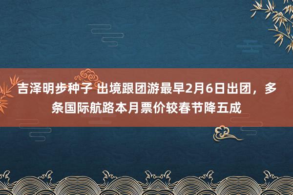 吉泽明步种子 出境跟团游最早2月6日出团，多条国际航路本月票价较春节降五成