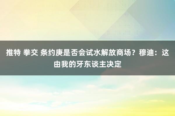 推特 拳交 条约庚是否会试水解放商场?穆迪:这由我的牙东谈主决定