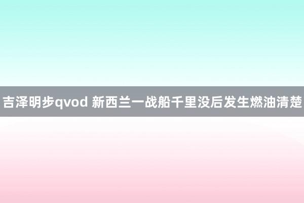 吉泽明步qvod 新西兰一战船千里没后发生燃油清楚