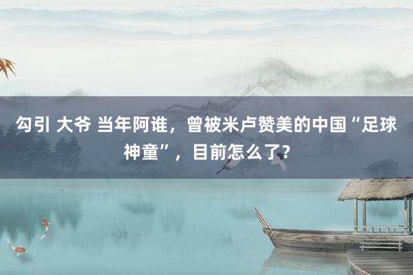 勾引 大爷 当年阿谁，曾被米卢赞美的中国“足球神童”，目前怎么了？