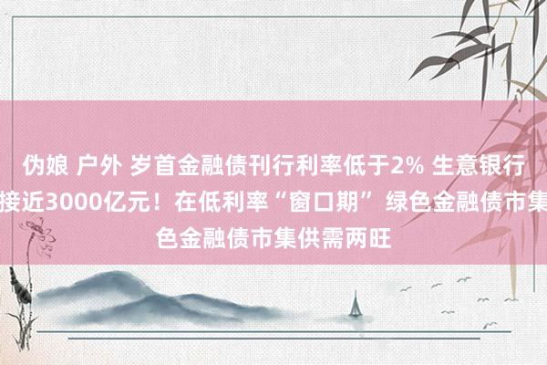伪娘 户外 岁首金融债刊行利率低于2% 生意银行募资限度接近3000亿元！在低利率“窗口期” 绿色金融债市集供需两旺