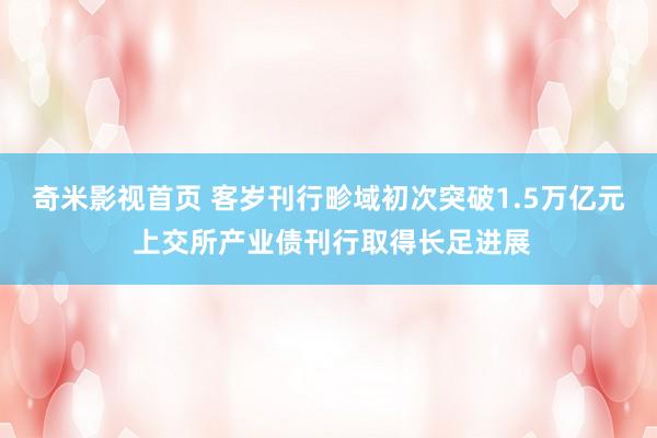 奇米影视首页 客岁刊行畛域初次突破1.5万亿元 上交所产业债刊行取得长足进展