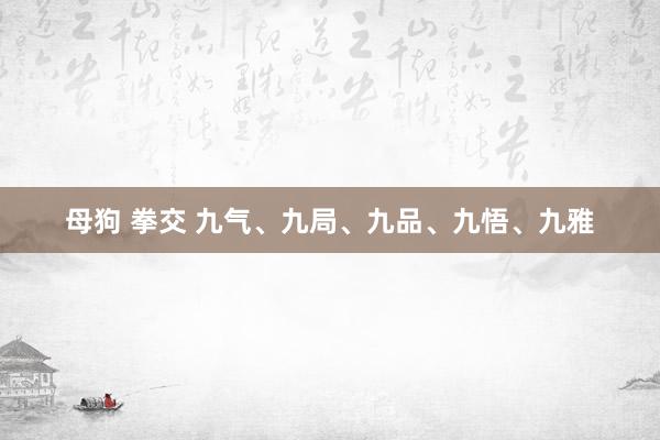 母狗 拳交 九气、九局、九品、九悟、九雅