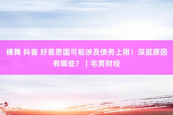 裸舞 抖音 好意思国可能涉及债务上限！深层原因有哪些？｜宅男财经