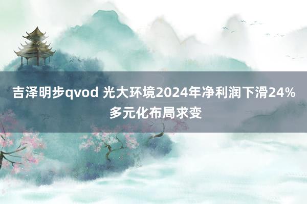 吉泽明步qvod 光大环境2024年净利润下滑24% 多元化布局求变