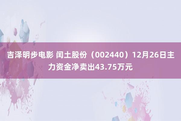 吉泽明步电影 闰土股份（002440）12月26日主力资金净卖出43.75万元