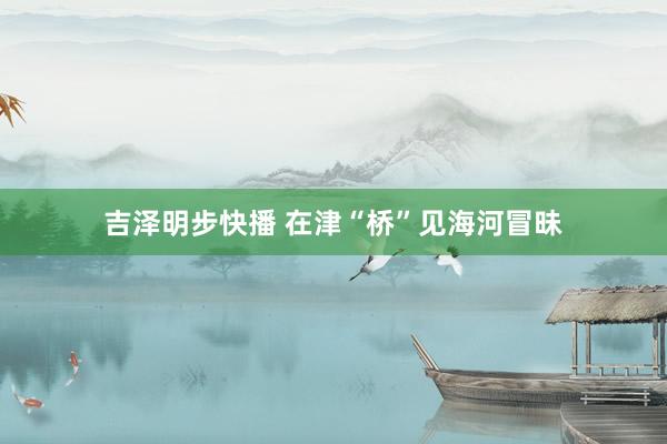 吉泽明步快播 在津“桥”见海河冒昧