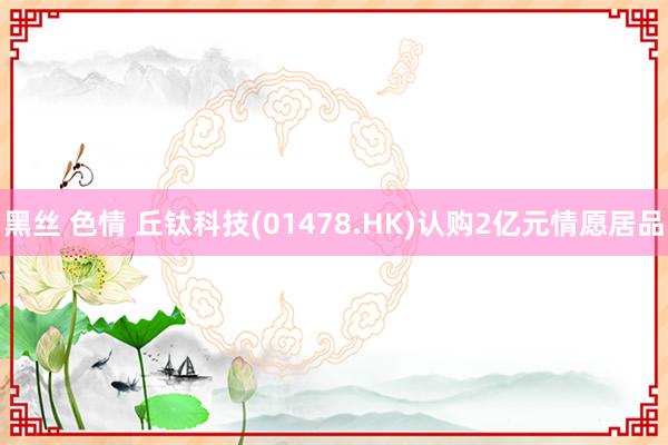黑丝 色情 丘钛科技(01478.HK)认购2亿元情愿居品