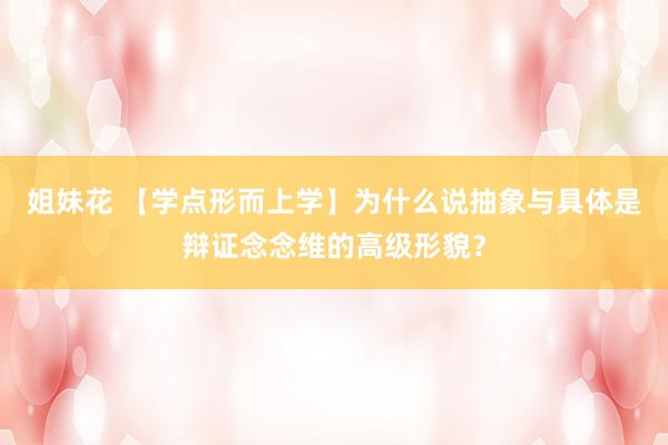 姐妹花 【学点形而上学】为什么说抽象与具体是辩证念念维的高级形貌？