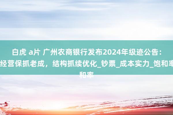白虎 a片 广州农商银行发布2024年级迹公告： 经营保抓老成，结构抓续优化_钞票_成本实力_饱和率