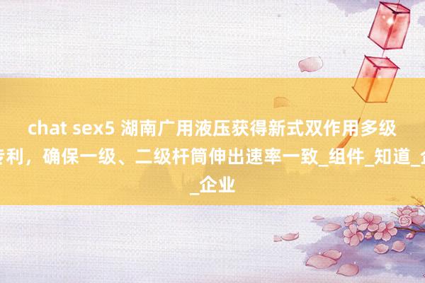 chat sex5 湖南广用液压获得新式双作用多级缸专利，确保一级、二级杆筒伸出速率一致_组件_知道_企业