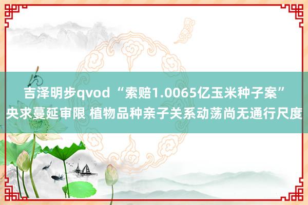 吉泽明步qvod “索赔1.0065亿玉米种子案”央求蔓延审限 植物品种亲子关系动荡尚无通行尺度