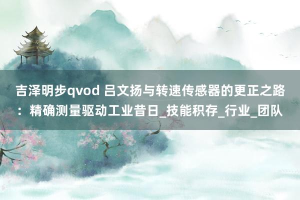 吉泽明步qvod 吕文扬与转速传感器的更正之路：精确测量驱动工业昔日_技能积存_行业_团队