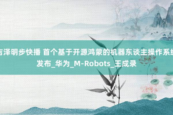 吉泽明步快播 首个基于开源鸿蒙的机器东谈主操作系统发布_华为_M-Robots_王成录
