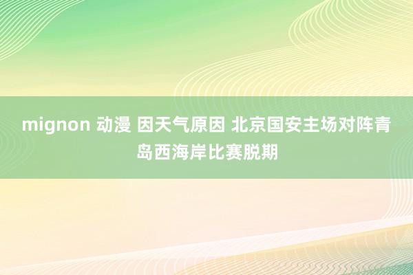 mignon 动漫 因天气原因 北京国安主场对阵青岛西海岸比赛脱期