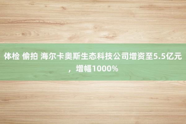 体检 偷拍 海尔卡奥斯生态科技公司增资至5.5亿元，增幅1000%
