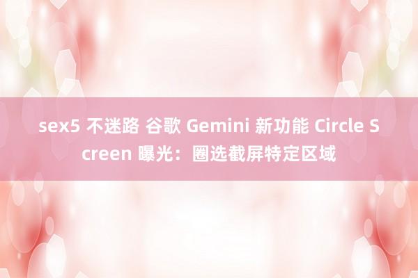 sex5 不迷路 谷歌 Gemini 新功能 Circle Screen 曝光：圈选截屏特定区域