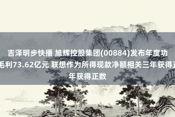 吉泽明步快播 旭辉控股集团(00884)发布年度功绩 毛利73.62亿元 联想作为所得现款净额相关三年获得正数