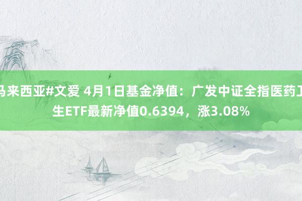 马来西亚#文爱 4月1日基金净值：广发中证全指医药卫生ETF最新净值0.6394，涨3.08%
