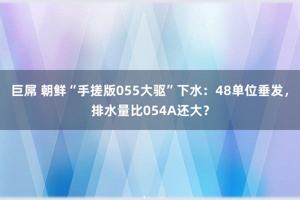 巨屌 朝鲜“手搓版055大驱”下水：48单位垂发，排水量比054A还大？