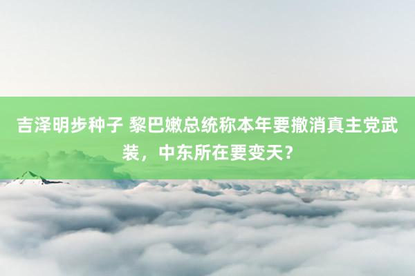 吉泽明步种子 黎巴嫩总统称本年要撤消真主党武装，中东所在要变天？