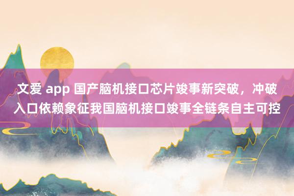 文爱 app 国产脑机接口芯片竣事新突破，冲破入口依赖象征我国脑机接口竣事全链条自主可控
