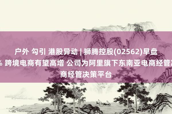 户外 勾引 港股异动 | 狮腾控股(02562)早盘涨超23% 跨境电商有望高增 公司为阿里旗下东南亚电商经管决策平台