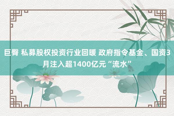 巨臀 私募股权投资行业回暖 政府指令基金、国资3月注入超1400亿元“流水”