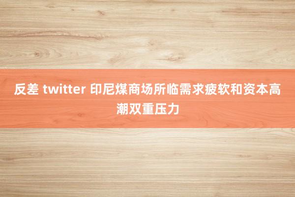 反差 twitter 印尼煤商场所临需求疲软和资本高潮双重压力